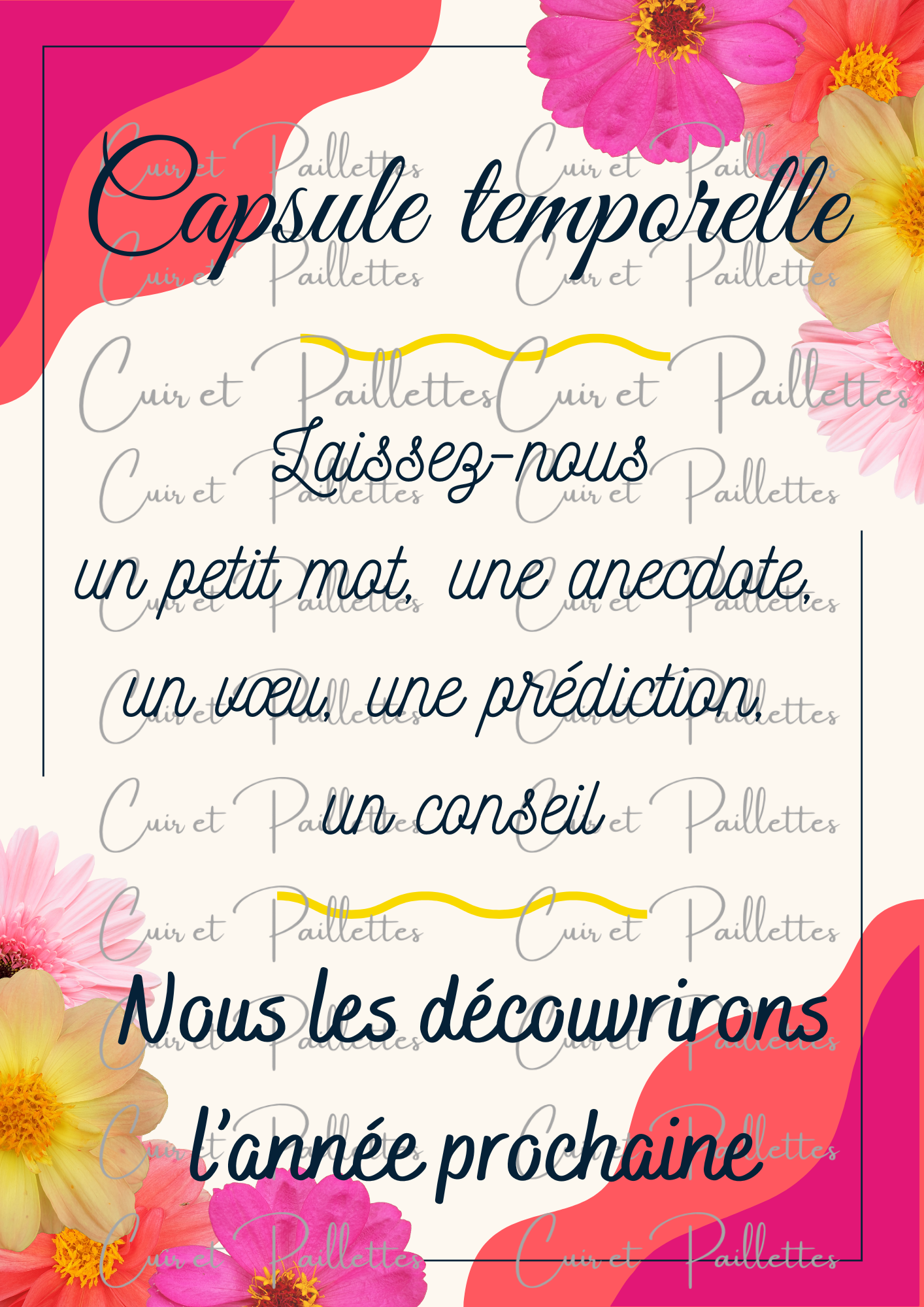 affiche "capsule temporelle" produit numérique