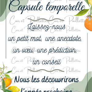 affiche capsule temporelle thème citrus