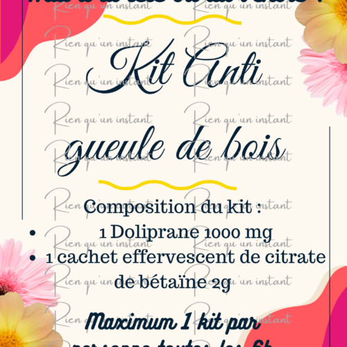 affiche kit anti gueule de bois thème beige et vert (copie)
