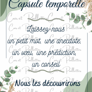 affiche "capsule temporelle" produit numérique
