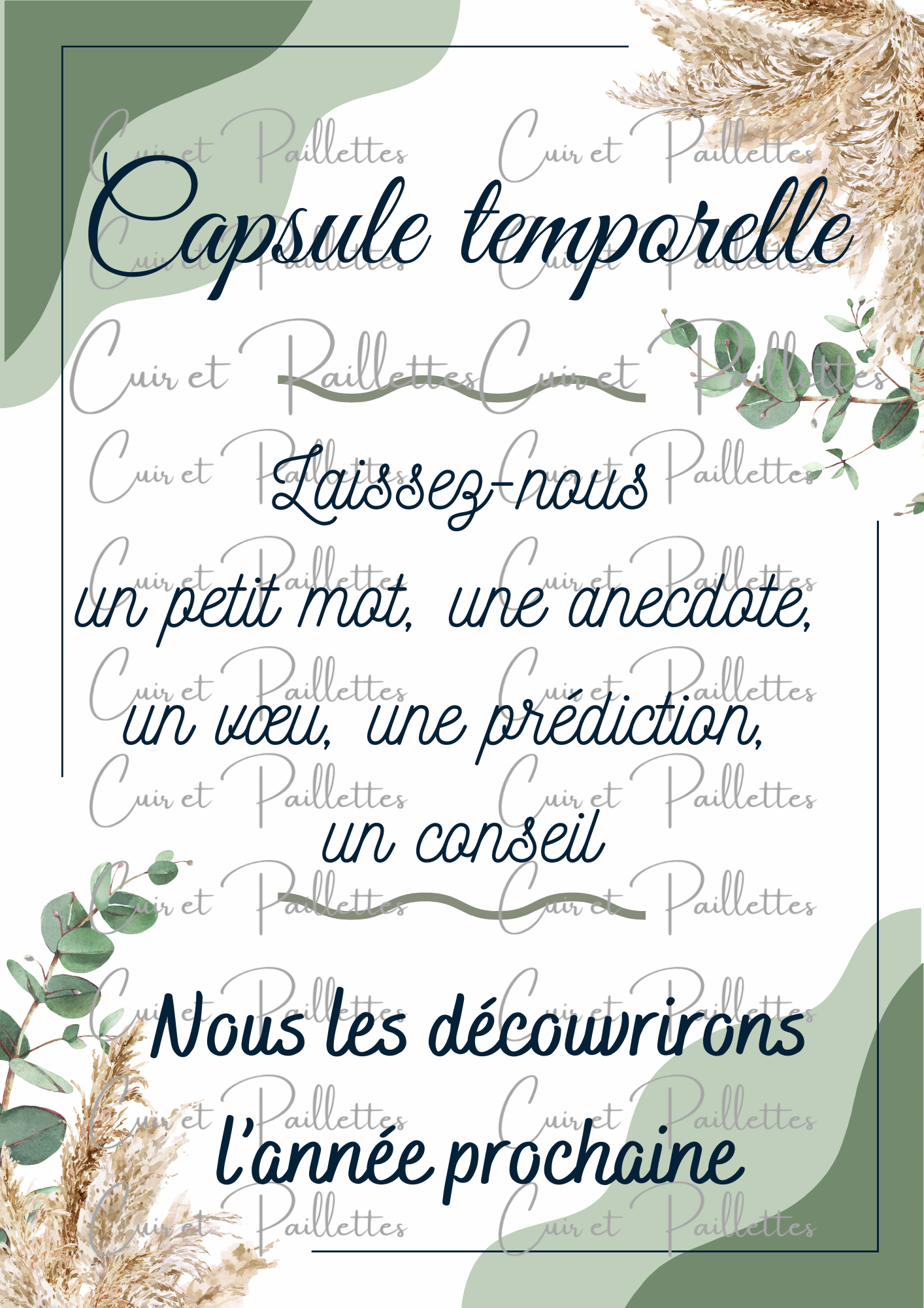 affiche "capsule temporelle" produit numérique