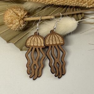 boucles d'oreilles en cuir lotus