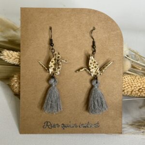 boucles d'oreilles origami rose et jaune (copie)