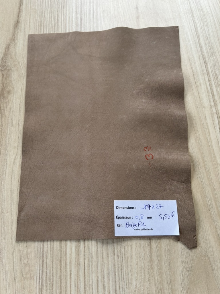 Chute de cuir beige pailleté – Image 3