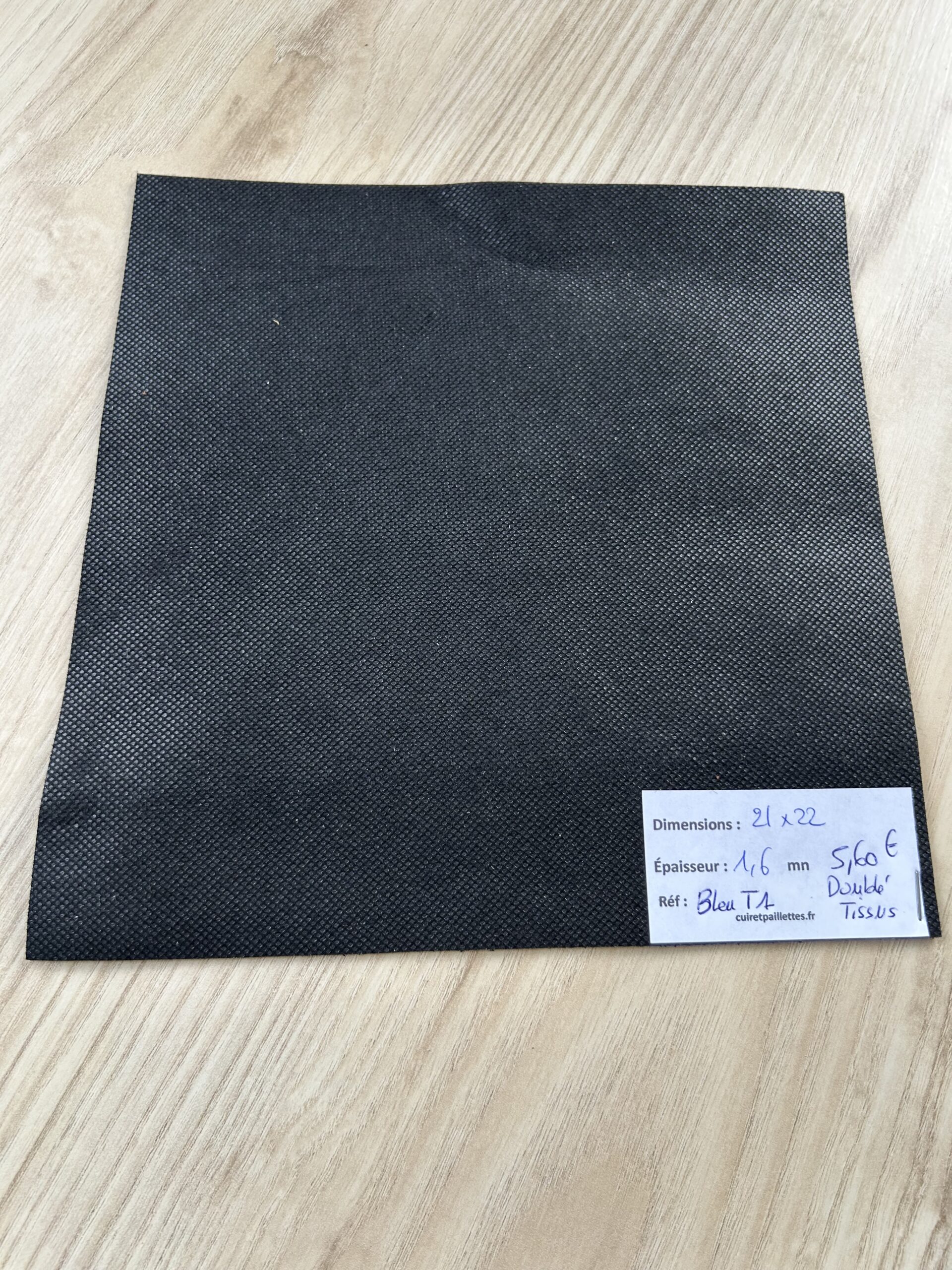 Chute de cuir bleu marine doublé – Image 3