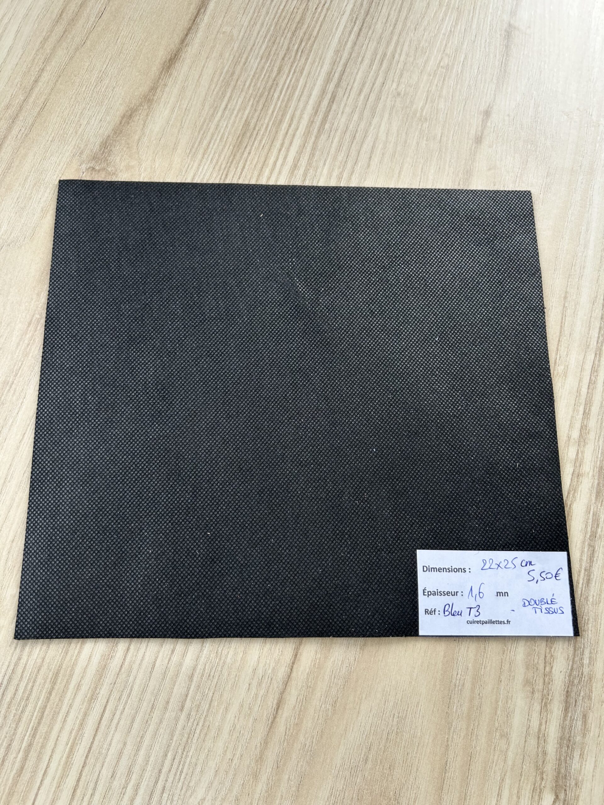 Chute de cuir bleu marine doublé – Image 7