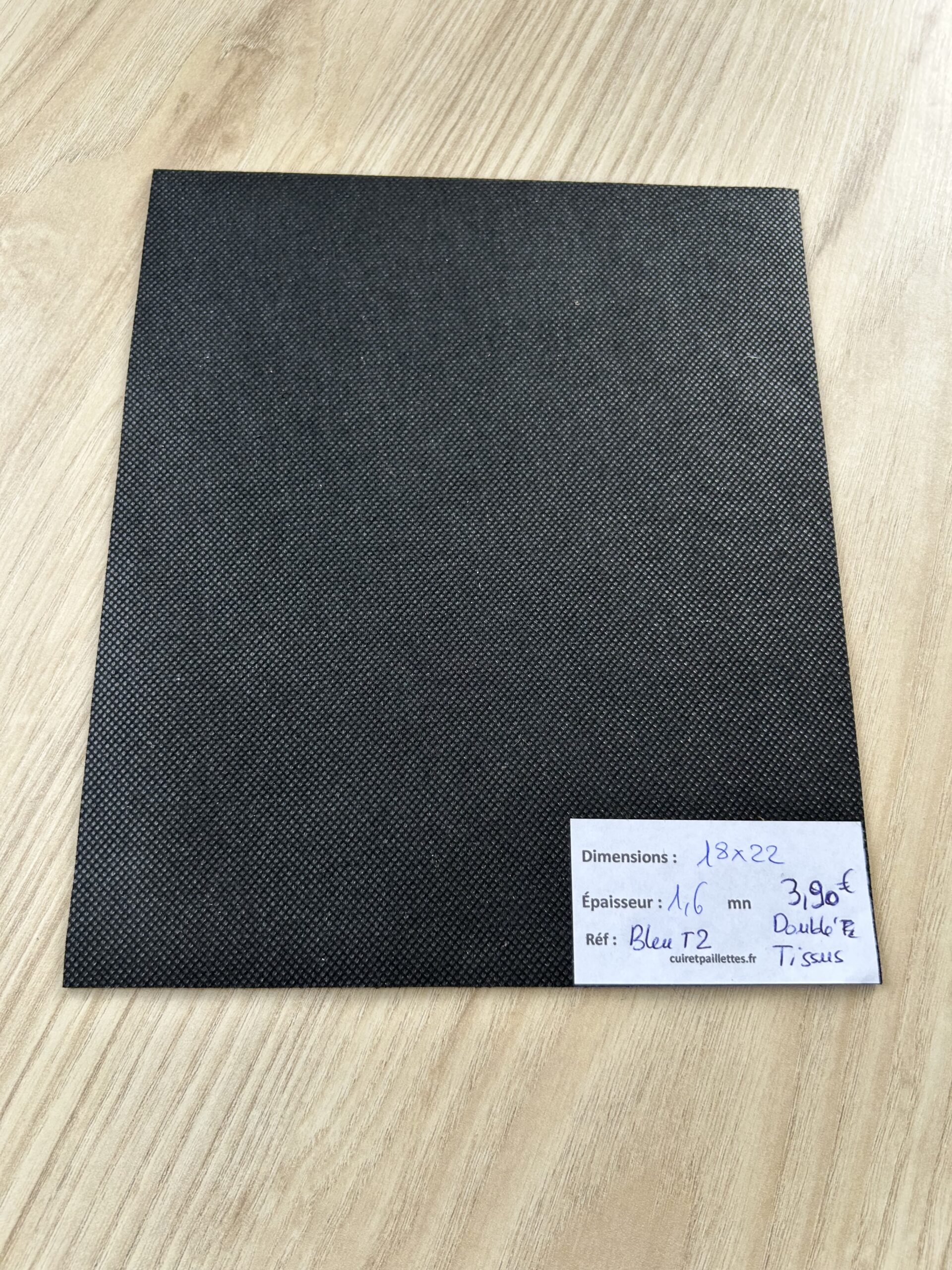 Chute de cuir bleu marine doublé – Image 5