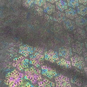 chute de cuir gris holographique irisé fleurs