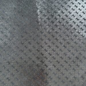 chute de cuir noir argenté doublé tissus