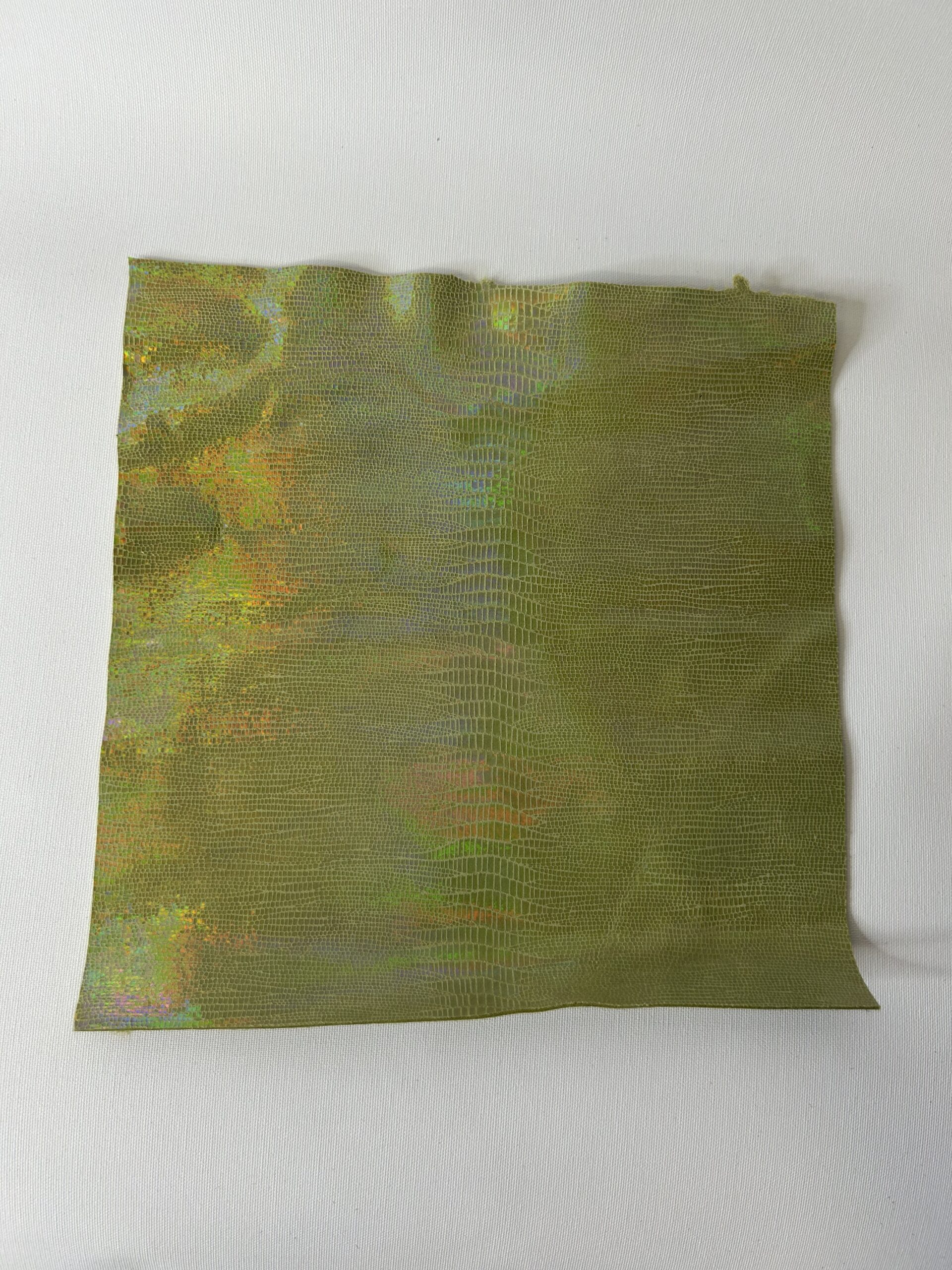 chute de cuir vert irisé holographique