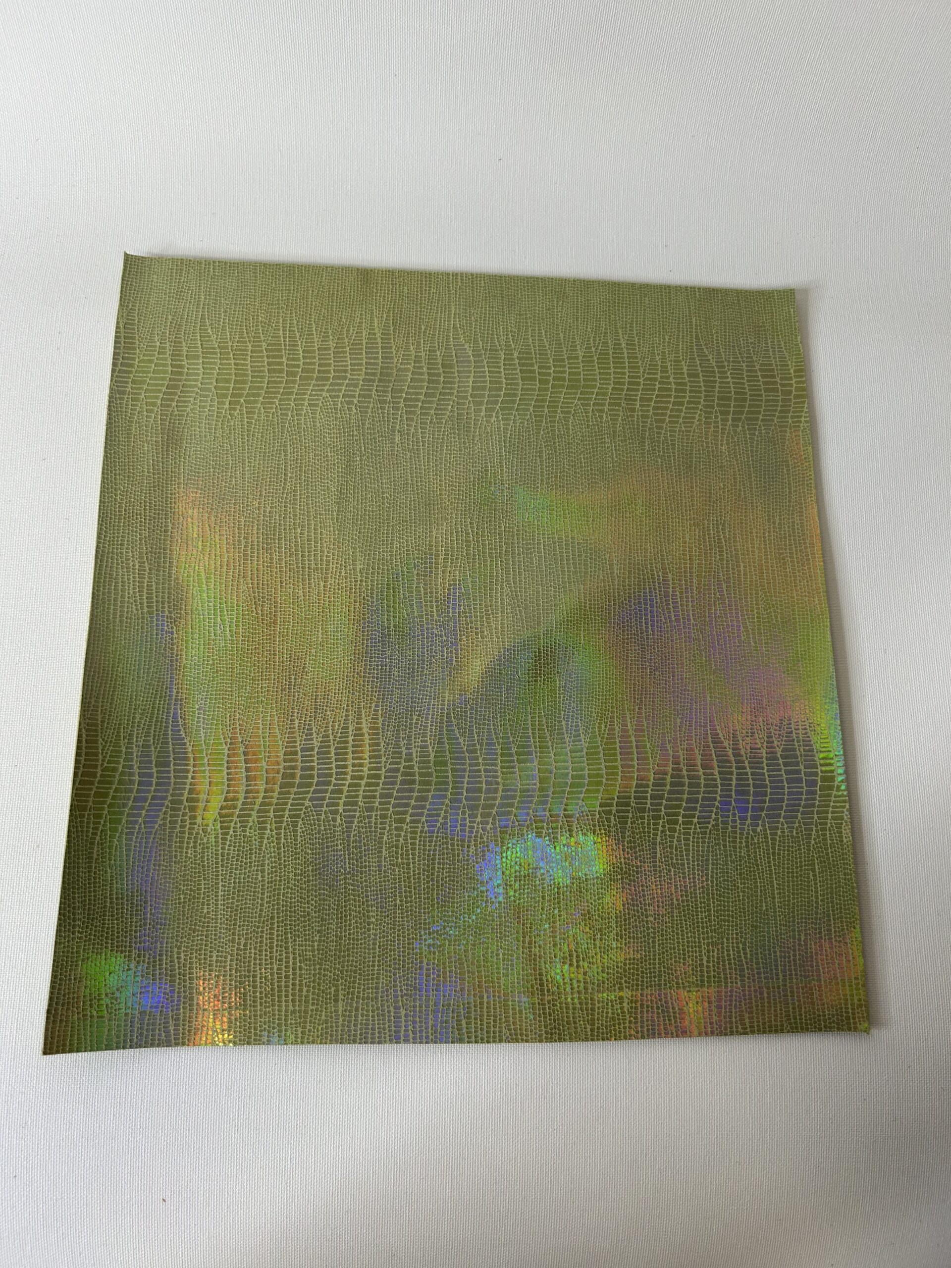 chute de cuir vert irisé holographique