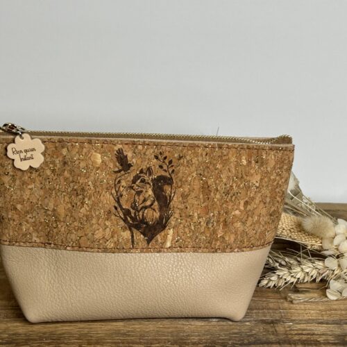Trousse en cuir et liège