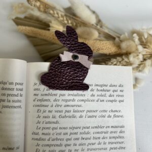 Marque page magnétique en cuir fantaisie