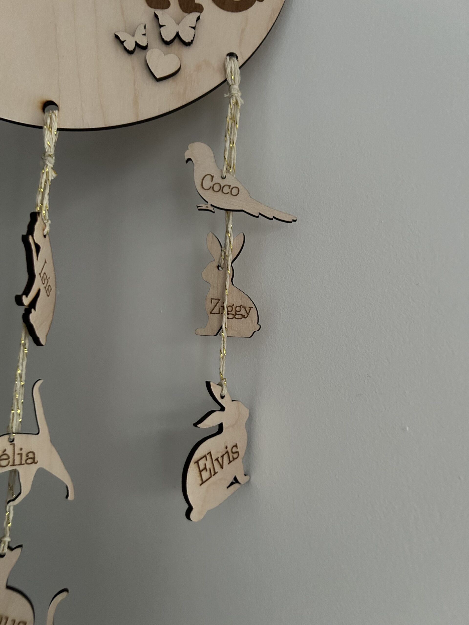 Plaque décorative personnalisée “Notre Famille” avec animaux – Image 7