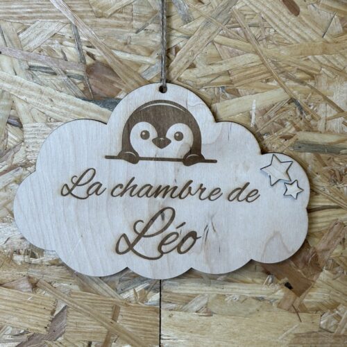 Plaque de porte en bois pour chambre d’enfant