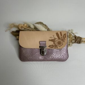 Pochette à papiers en cuir gravure accessoires coiffure