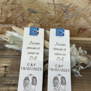 Marque-page en cuir personnalisé cadeau Témoins