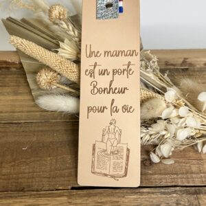 Marque-page en cuir Maman