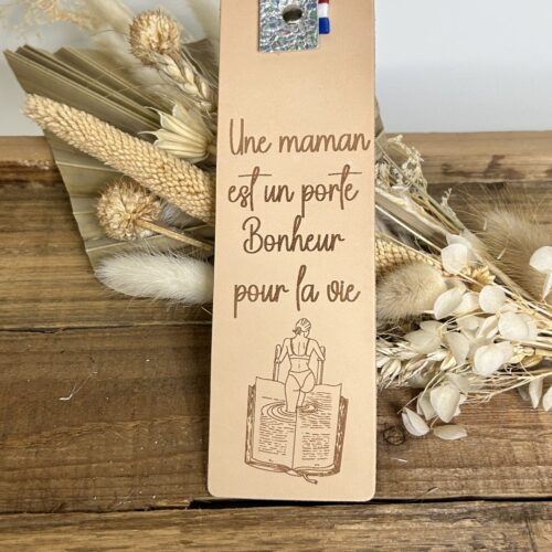 Marque-page en cuir Maman- cadeau personnalisé pour maman