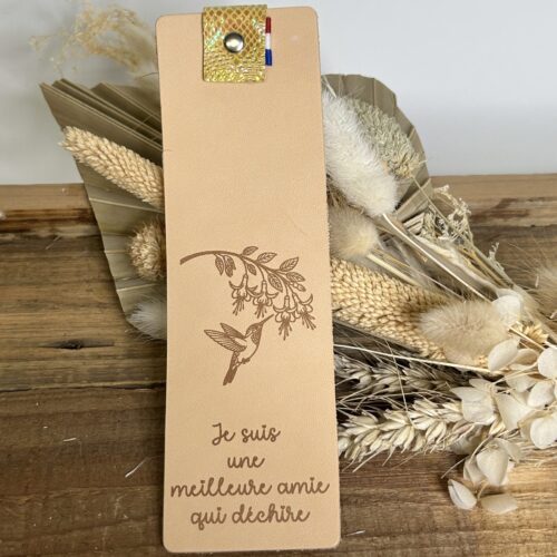 Marque-page en cuir pour Meilleure amie- cadeau personnalisé
