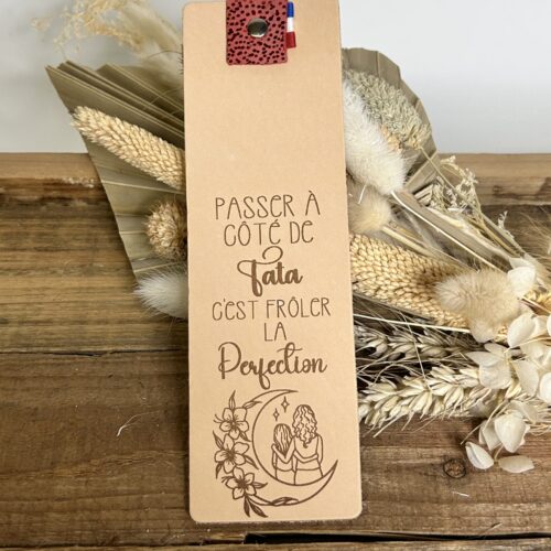 Marque-page en cuir pour cadeau Tata- Cadeau personnalisé