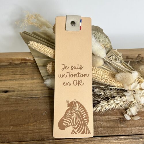 Marque-page en cuir "Je suis un tonton"- idée cadeau tonton personnalisé