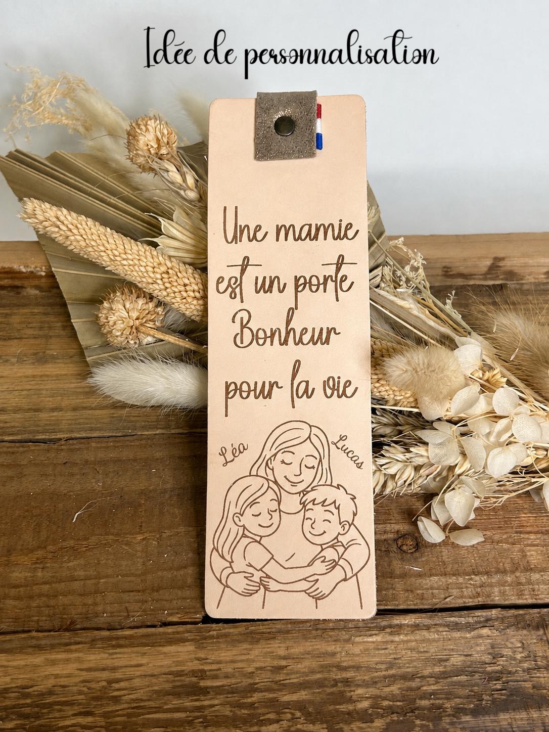 Marque page en cuir personnalisé Marque-page en cuir - cadeau personnalisé – Image 3