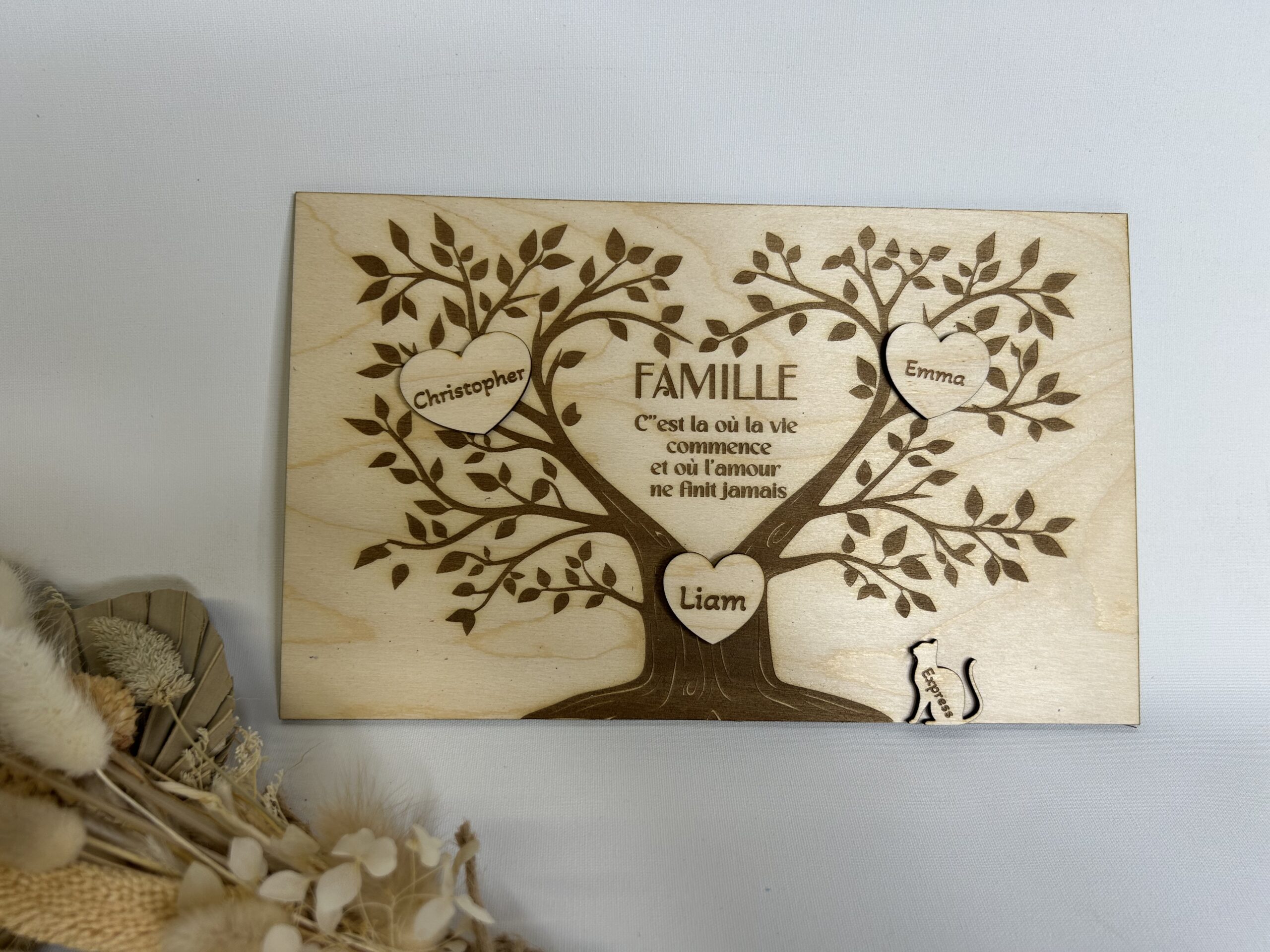 Tableau en bois Arbre de famille personnalisé en bois gravé – Image 5