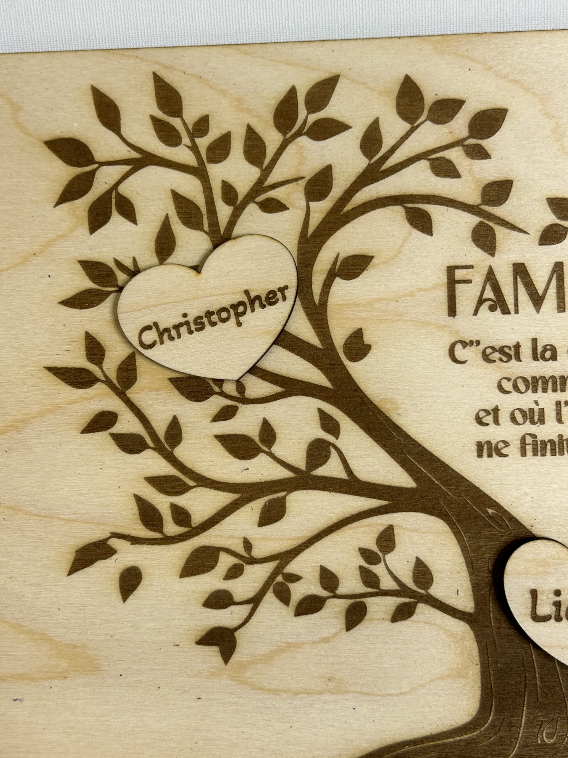 Tableau en bois Arbre de famille personnalisé en bois gravé – Image 2