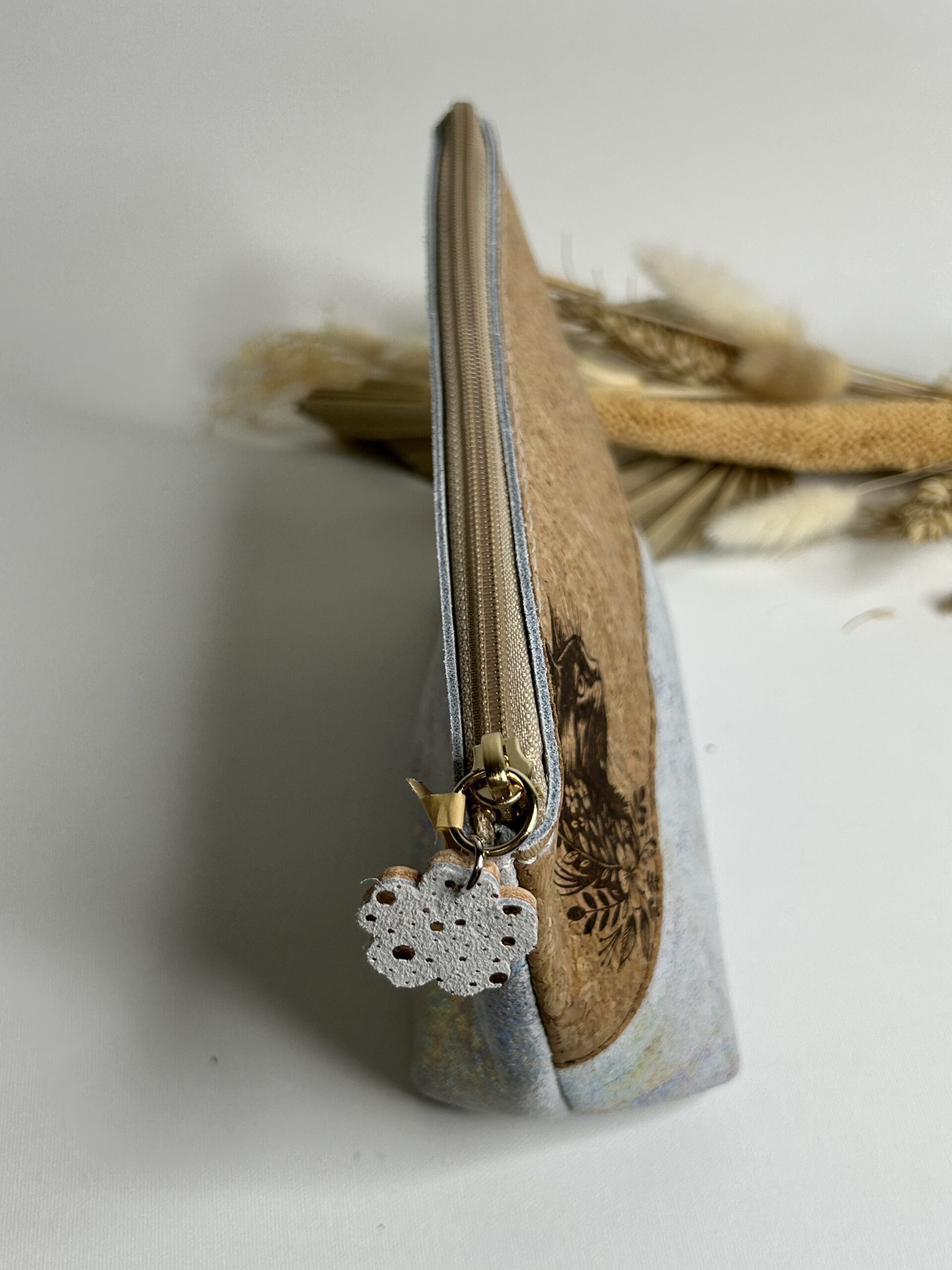 Trousse à maquillage en cuir et liège chat – Image 3