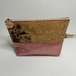 Trousse à maquillage en cuir et liège Hawai