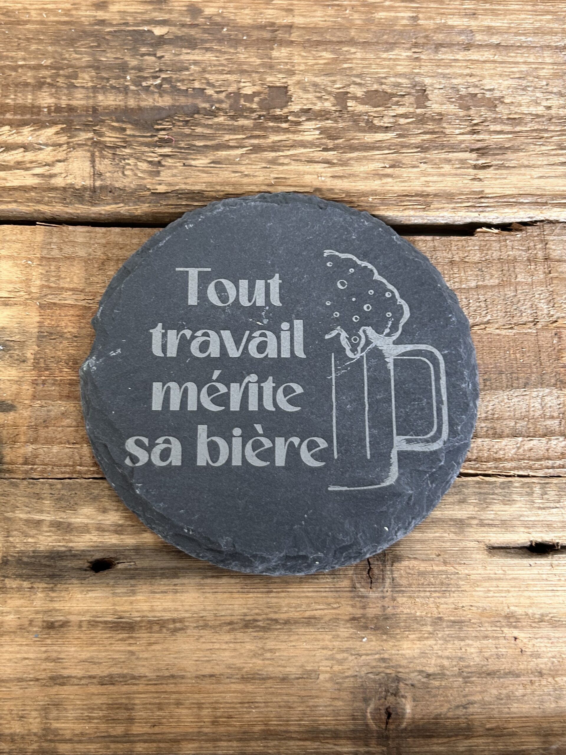 Dessous de verre en ardoise personnalisé – Message humoristique – Image 4