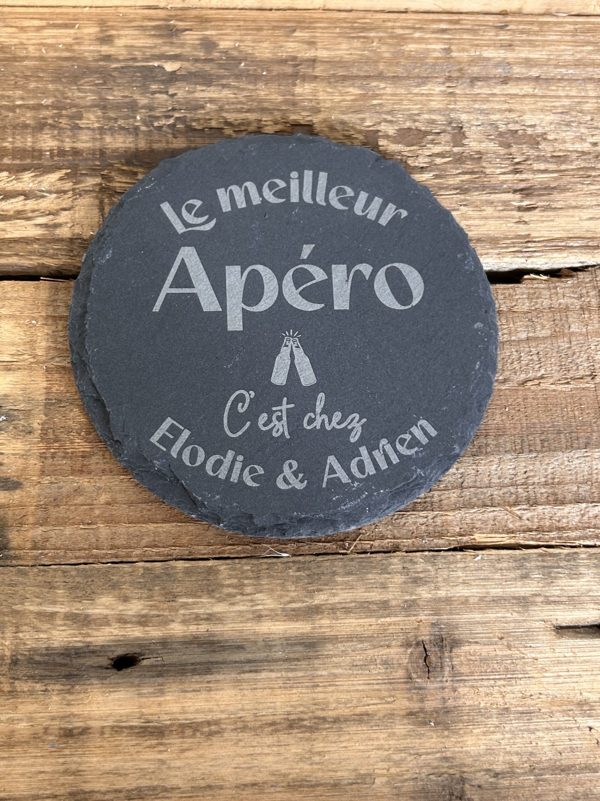 Dessous de verre en ardoise personnalisé – Message humoristique – Image 2